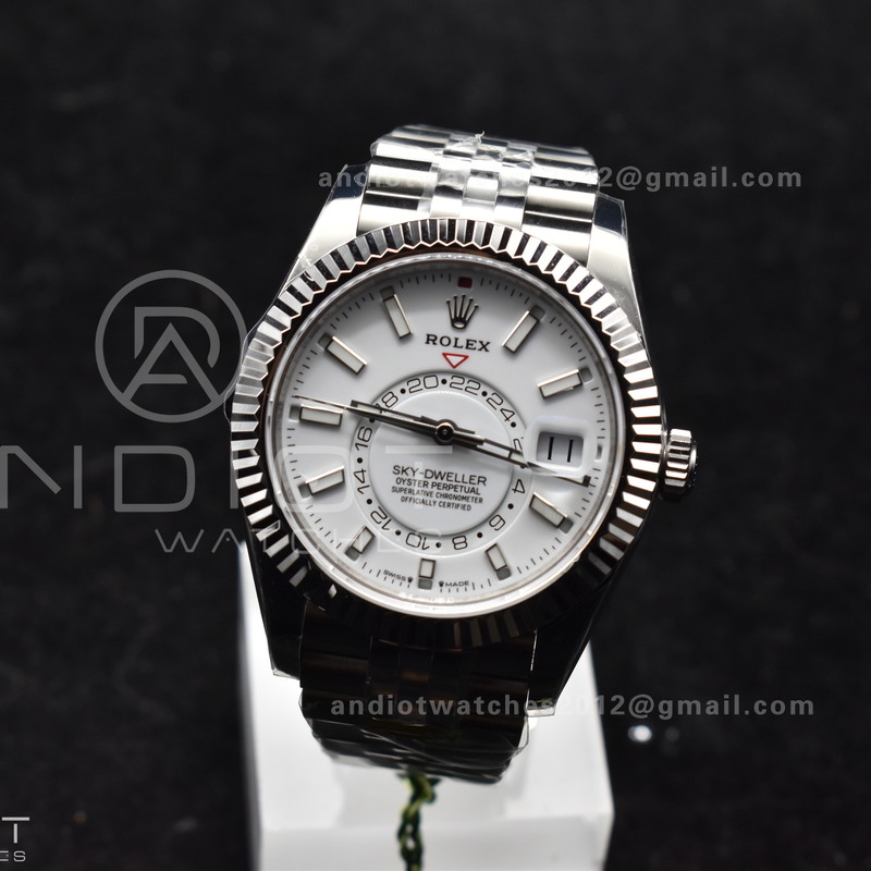 Sky-Dweller 326934 904L SS ZF 1:1 Best Edition White Dial on SS Jubilee Bracelet A2824
